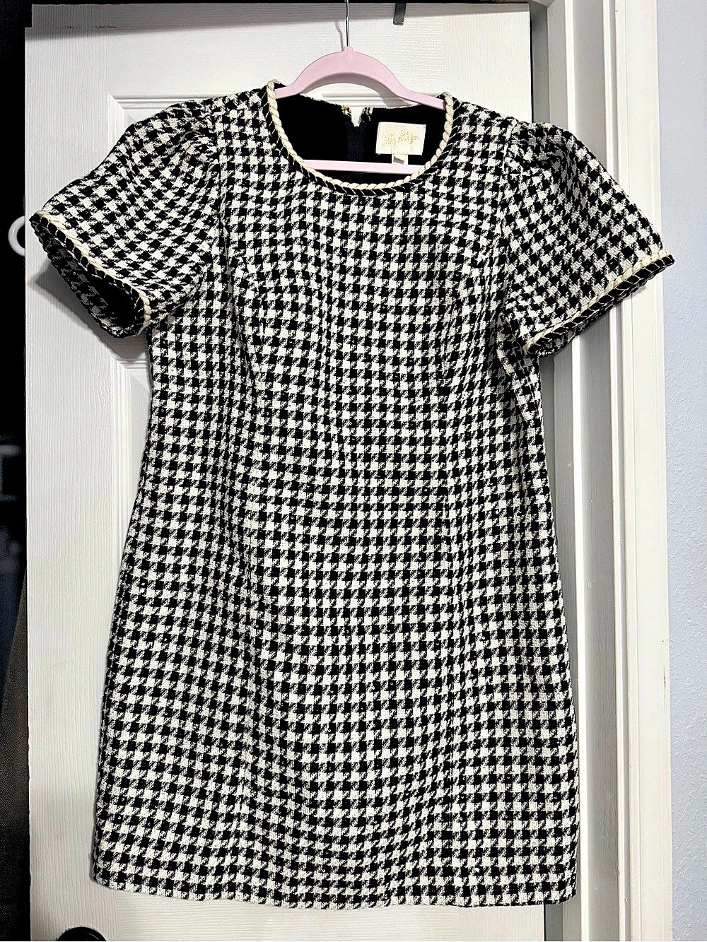 Lily Pulitzer Houndstooth Mini Dress in Black & White Size 14 Like New